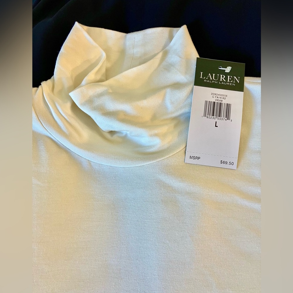 Cream Ralph Lauren Top - cap sleeves L